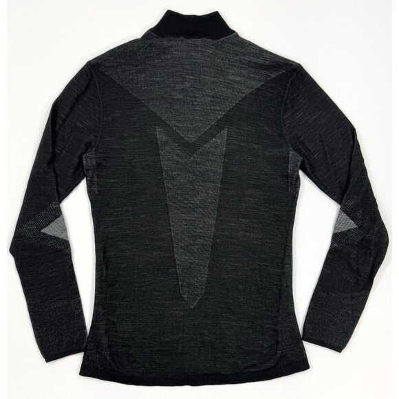 Smartwool Mens 1/4 Zip Base Layer Intraknit Thermal Merino Sz Large Black - Picture 2 of 14